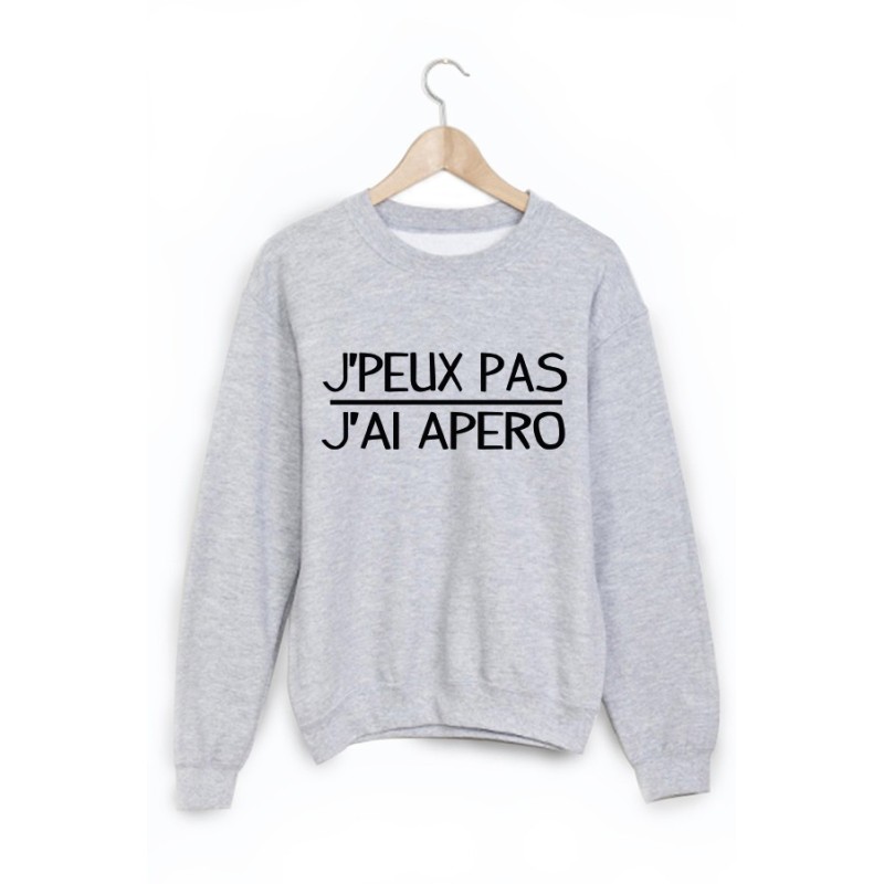 Sweat-Shirt imprimé j peux pas j'ai apéro