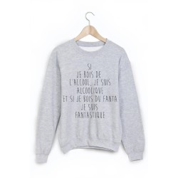Sweat-Shirt imprimé l'alcool alcoolique fanta fantastique