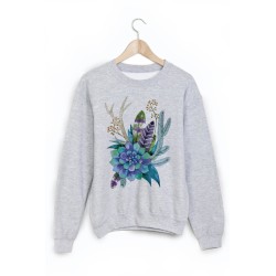 Sweat-Shirt imprimé art fleur