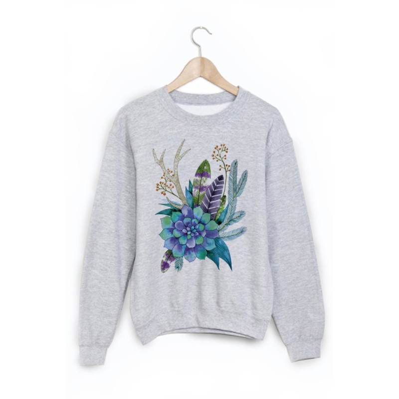 Sweat-Shirt imprimé art fleur