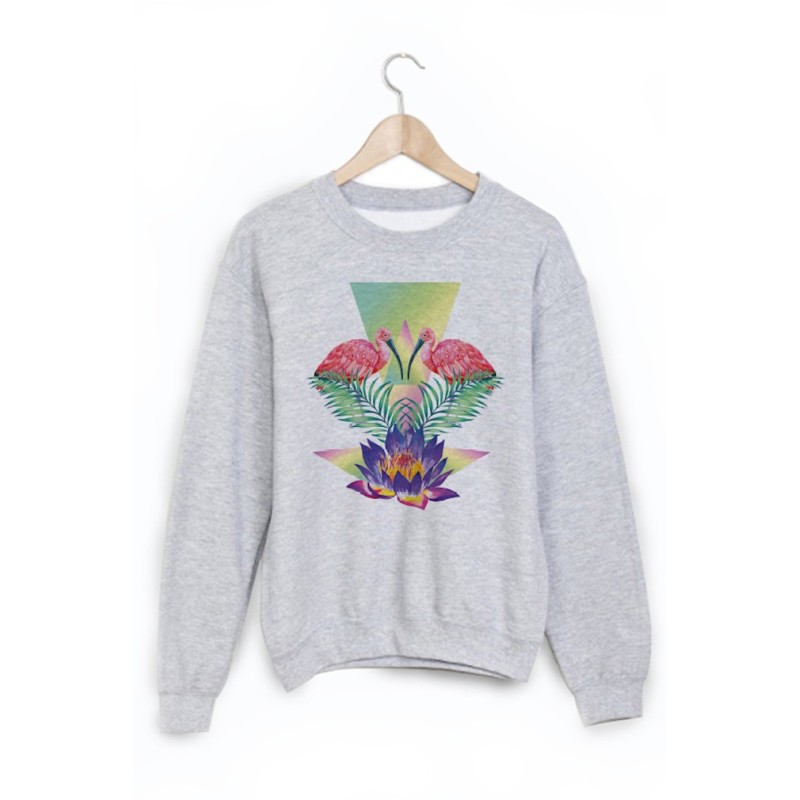 Sweat-Shirt imprimé flamant rose