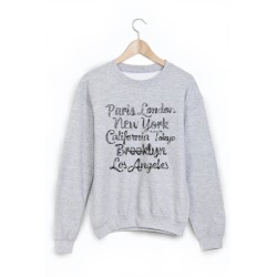 Sweat-Shirt imprimé paris london new york