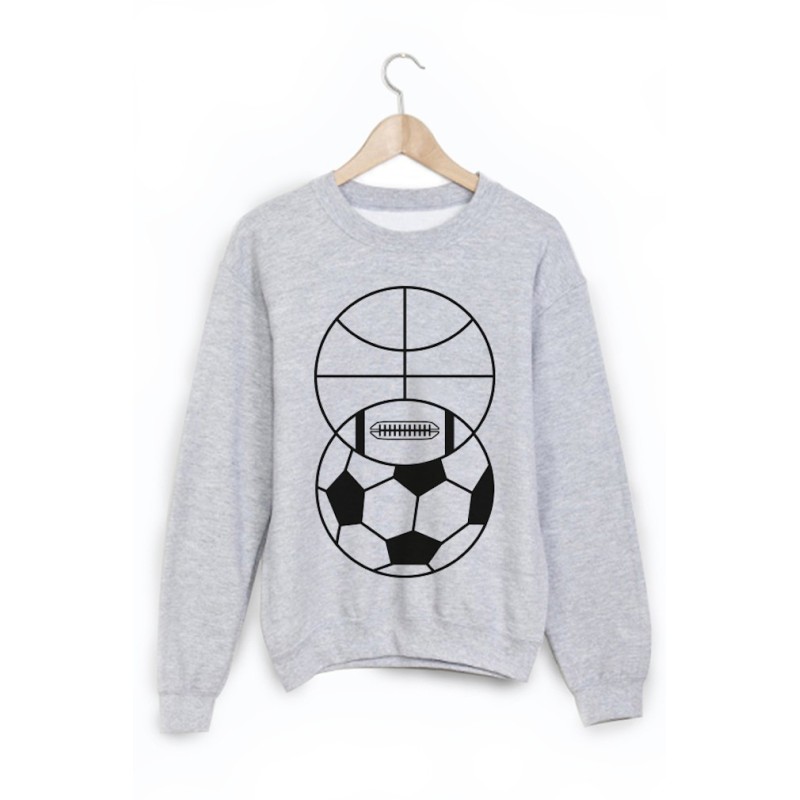 Sweat-Shirt imprimé ballon foot rugby
