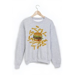 Sweat-Shirt imprimé fritte hamburger