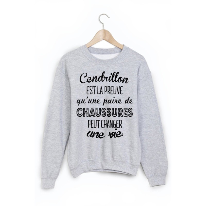 Sweat-Shirt imprimé humour cendrillon est la preuve