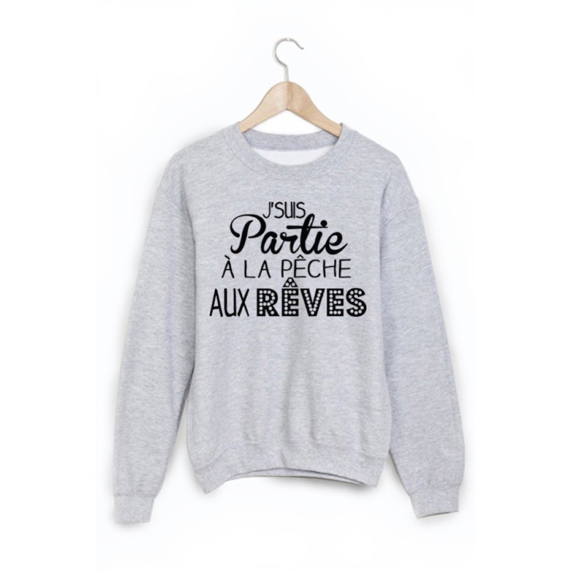 Sweat-Shirt imprimé citation peche aux reves