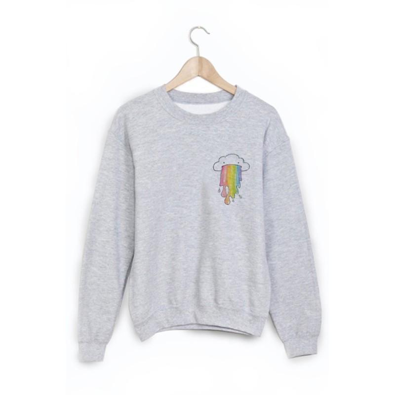 Sweat-Shirt imprimé nuage arc en ciel