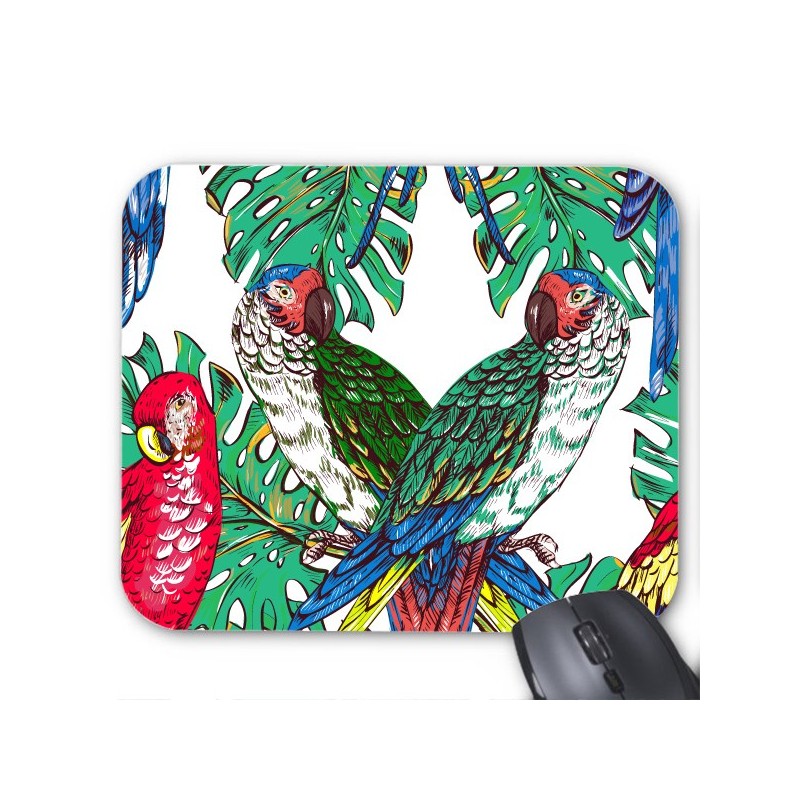 Tapis de souris perroquet tropical
