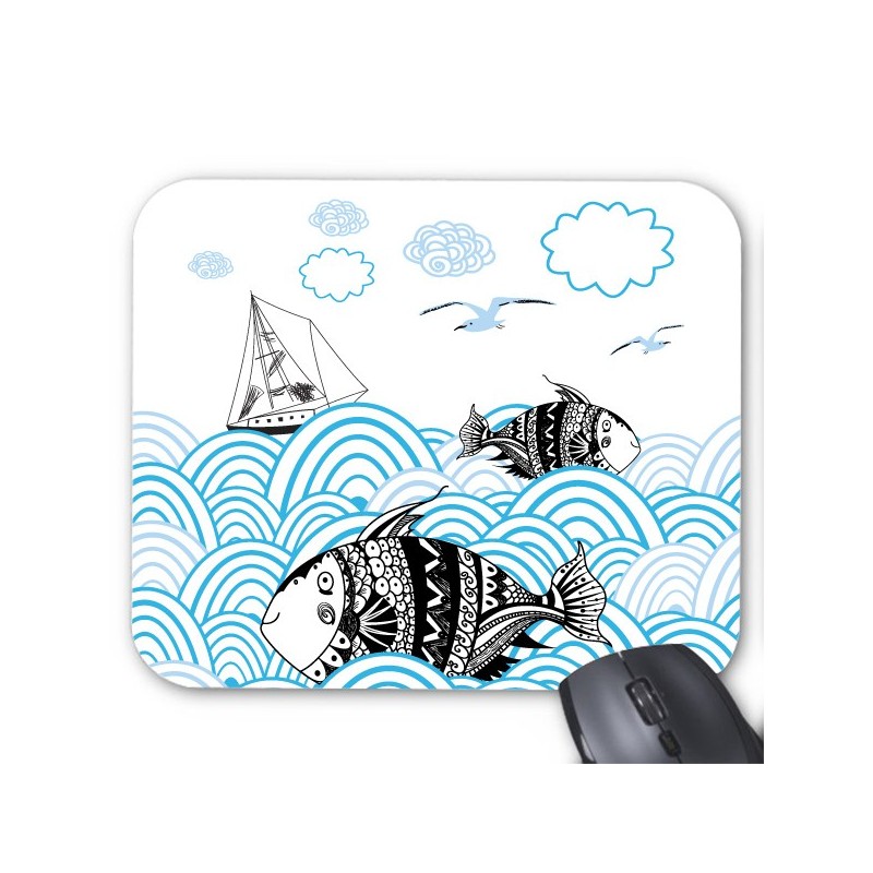 Tapis de souris mer poisson