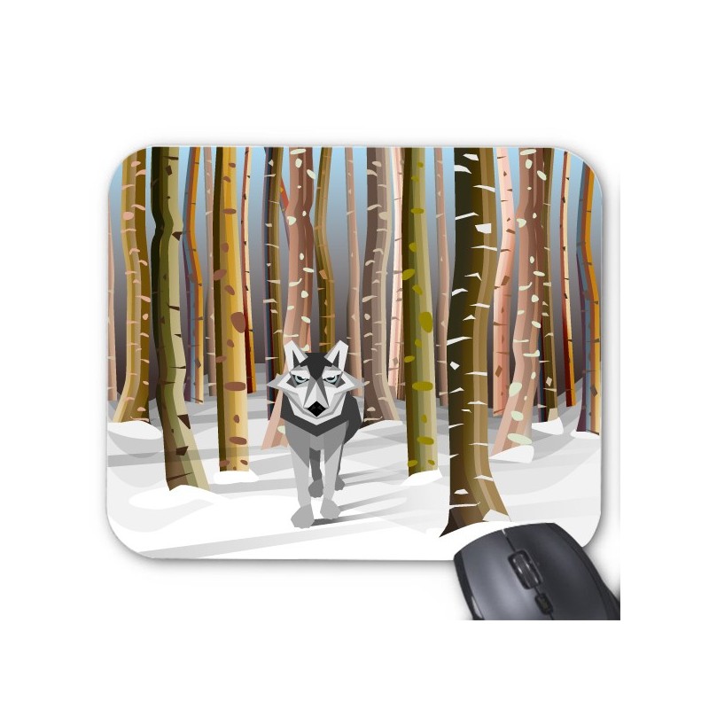 Tapis de souris loup foret
