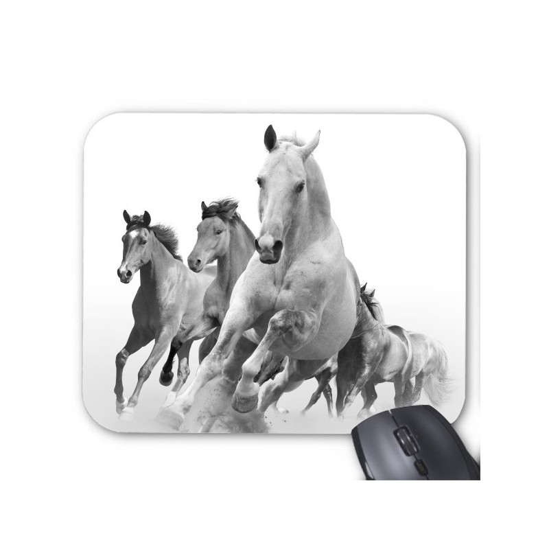 Tapis de souris chevaux blanc 