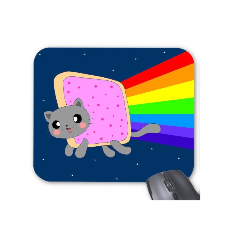 Tapis de souris chat arc en ciel  