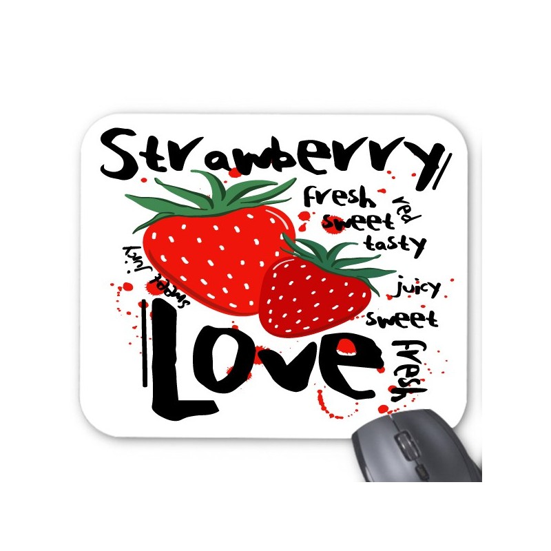 Tapis de souris fraise