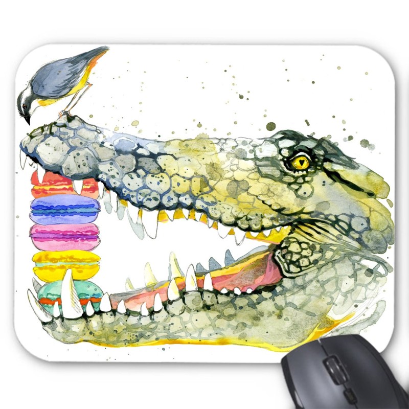 Tapis de souris crocodile macaron