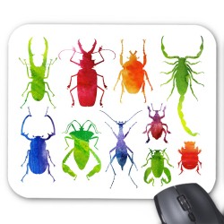 Tapis de souris insectes colorés