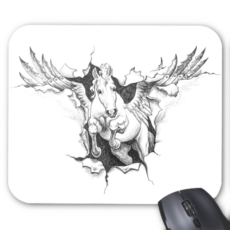 Tapis de souris pégase trompe l'oeil