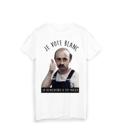 T-Shirt imprimé humour VOTE BLANC