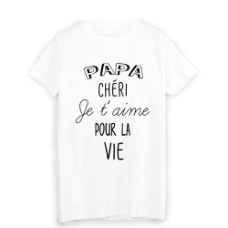 T-Shirt citation papa chéri je t'aime fête des pères