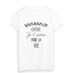 T-Shirt citation maman chérie je t'aime fête des mères