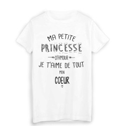 T-Shirt citation ma petite PRINCESSE que j'aime de tout mon coeur 