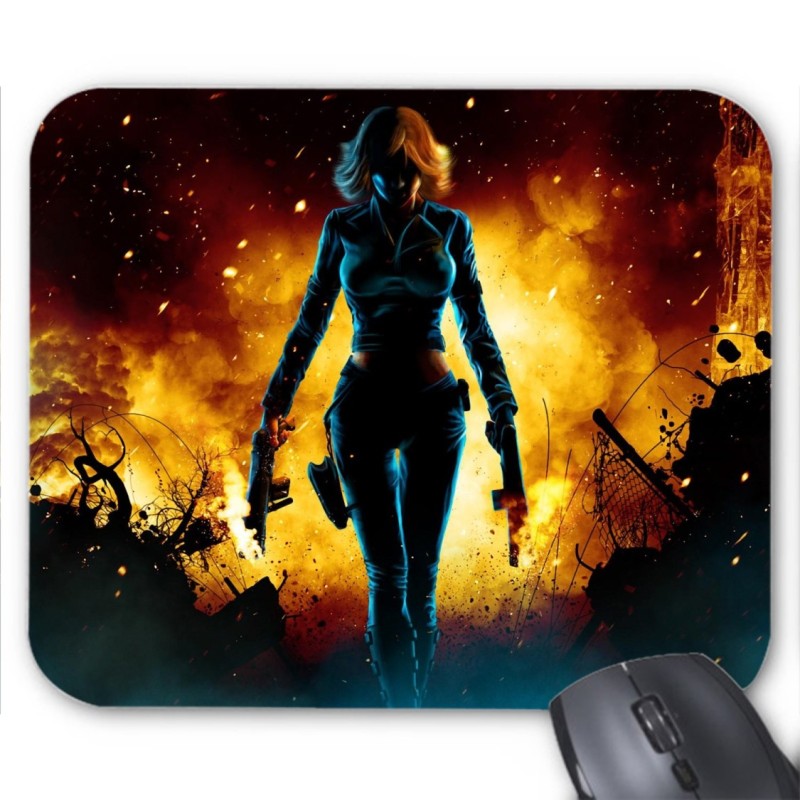 Tapis de souris Veuve noire guerrière dark