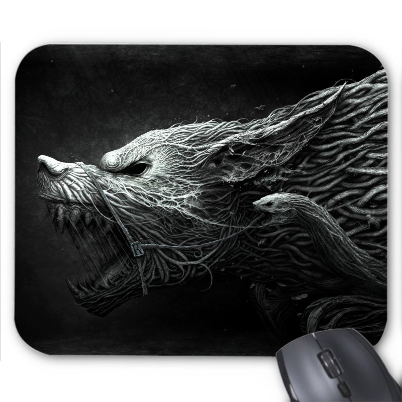 Tapis de souris Loup garou dark