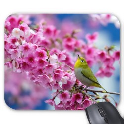 Tapis de souris Fleurs oiseau