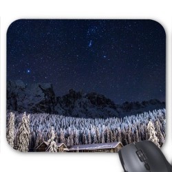 Tapis de souris Neige montagne étoiles