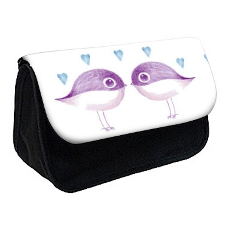 Trousse à Crayons Oiseaux love cœur