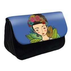 Trousse à Crayons Fille fleur et feuille