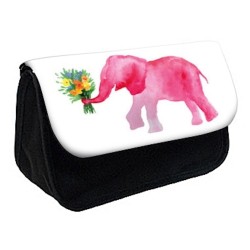 Trousse à Crayons Éléphant rose fleur