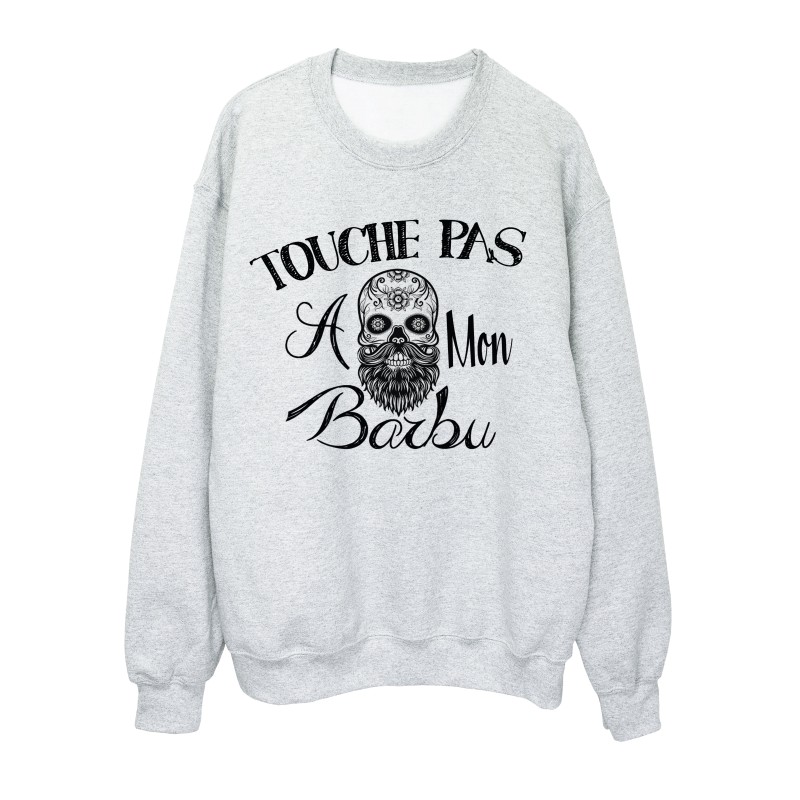 Sweat-Shirt imprimé Touche pas a mon barbu