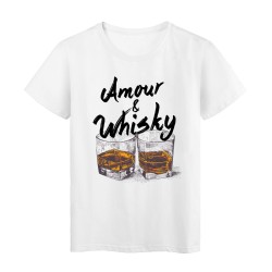 T-Shirt blanc Amour et whisky