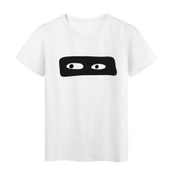 T-Shirt blanc Yeux masque noir