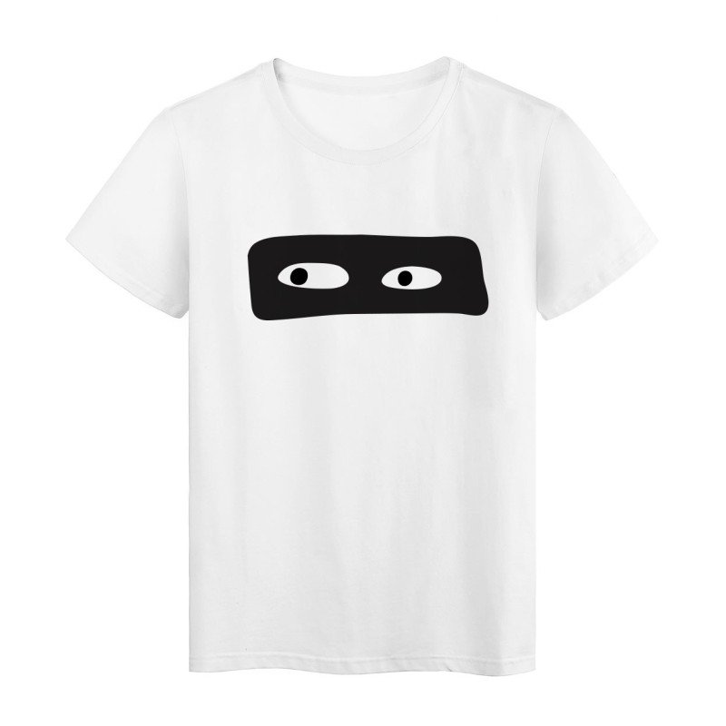 T-Shirt blanc Yeux masque noir