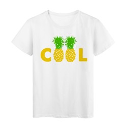 T-Shirt blanc design Ananas cool humour