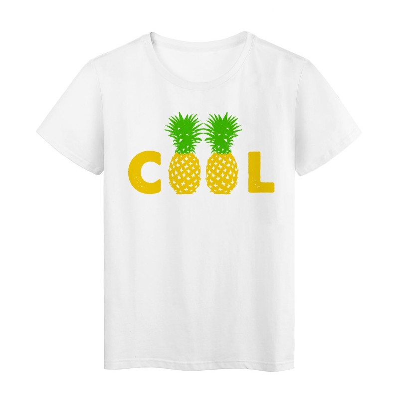 T-Shirt blanc design Ananas cool humour