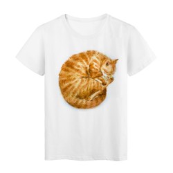 T-Shirt blanc Design animal chat