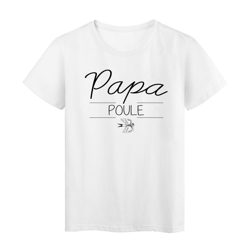 T-Shirt imprimé humour design Papa Poule