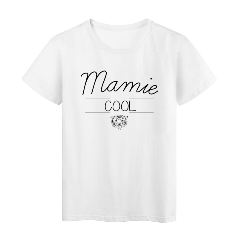 T-Shirt imprimé humour design Mamie Cool
