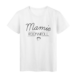 T-Shirt imprimé humour design Mamie Rock n Roll