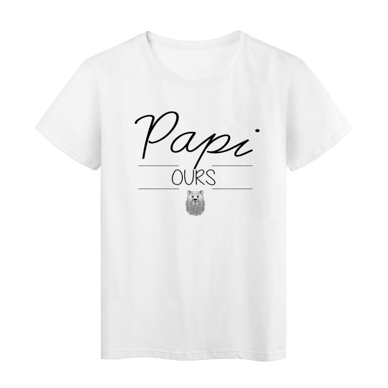 T-Shirt imprimé humour design Papi Ours