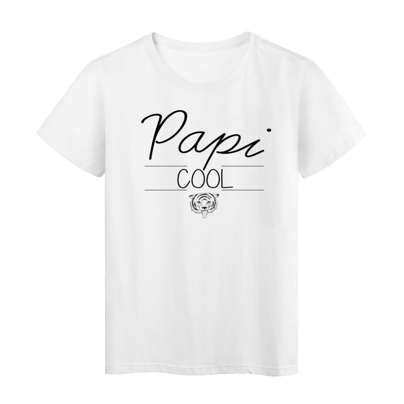 T-Shirt imprimé humour design Papi Cool