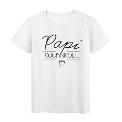 T-Shirt imprimé humour design Papi Rock n roll