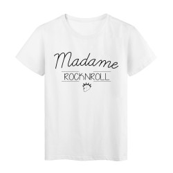 T-Shirt imprimé humour design Madame Rock n roll
