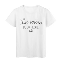 T-Shirt imprimé Citation la reine de la plage