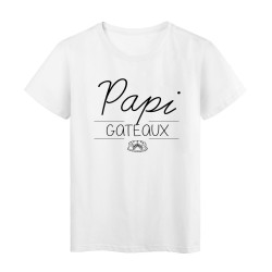 T-Shirt imprimé Citation PAPI GATEAUX fete des grands peres