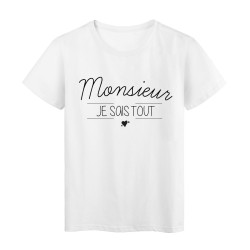 T-Shirt imprimé Citation MONSIEUR JE SAIS TOUT