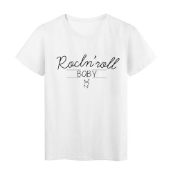 T-Shirt imprimé Citation Rockn' roll Baby