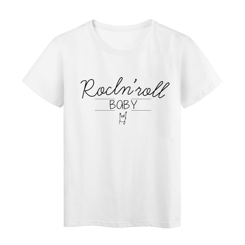 T-Shirt imprimé Citation Rockn' roll Baby